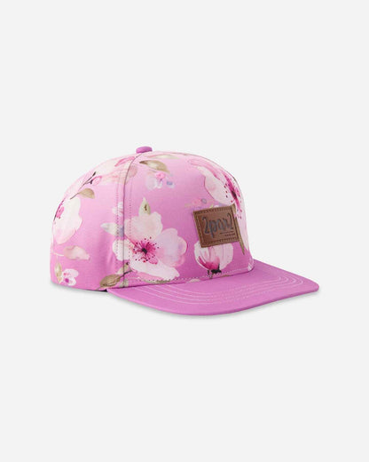 Cap Purple Flower Print