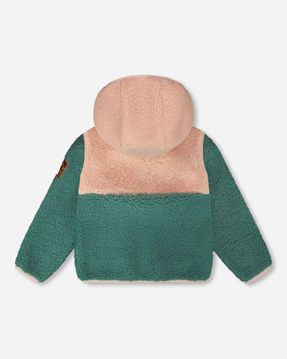 Sherpa Jacket Light Pink Colorblock