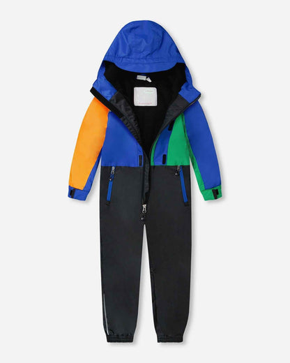 Kids Mid-Season One-Piece Outerwear Royal Blue Colorblock