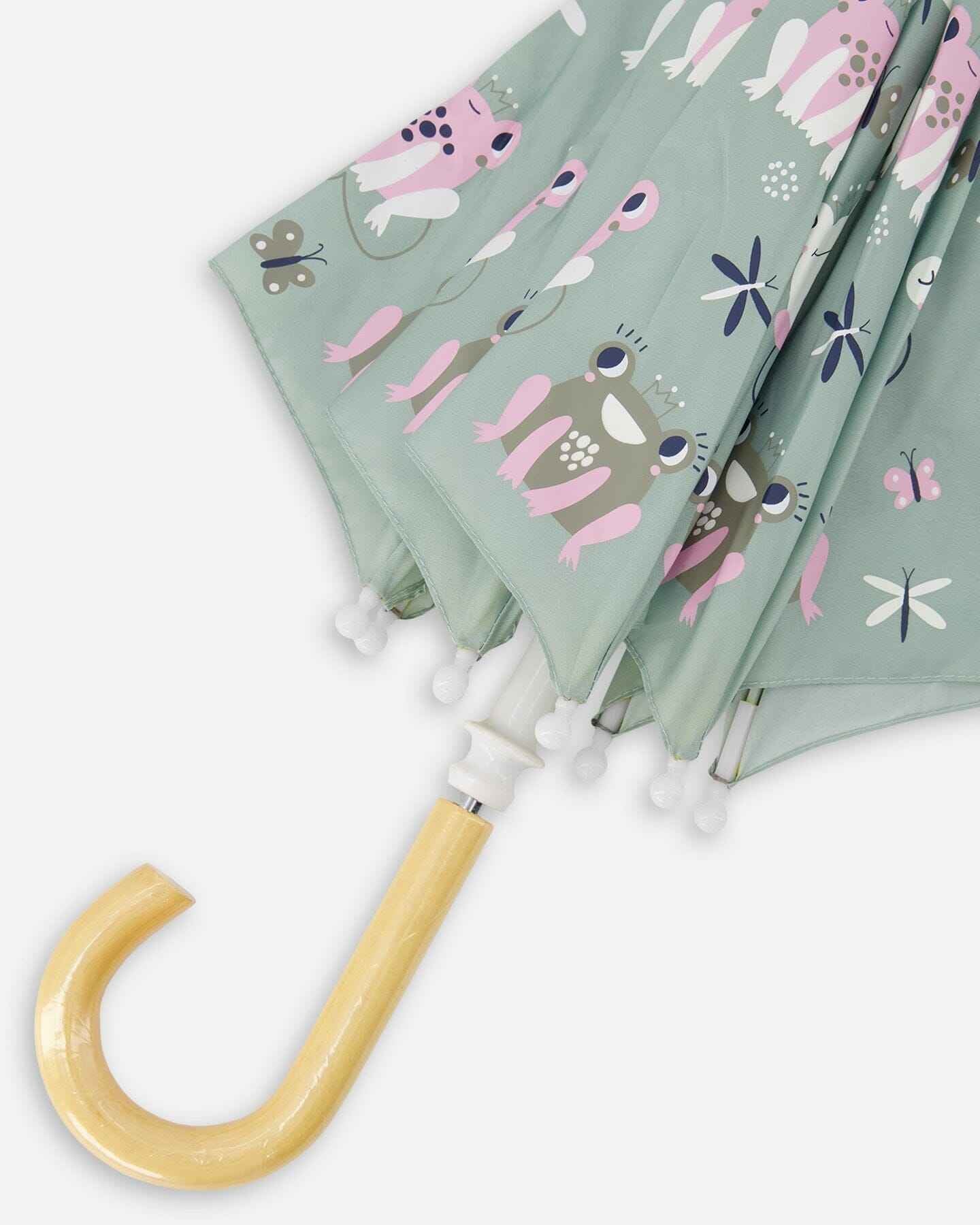 Color-Changing Umbrella Green Frog Print
