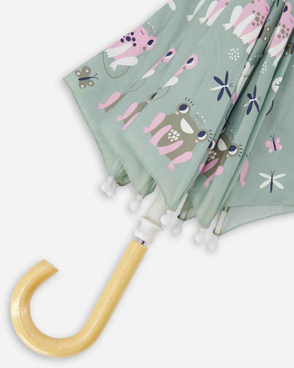 Color-Changing Umbrella Green Frog Print