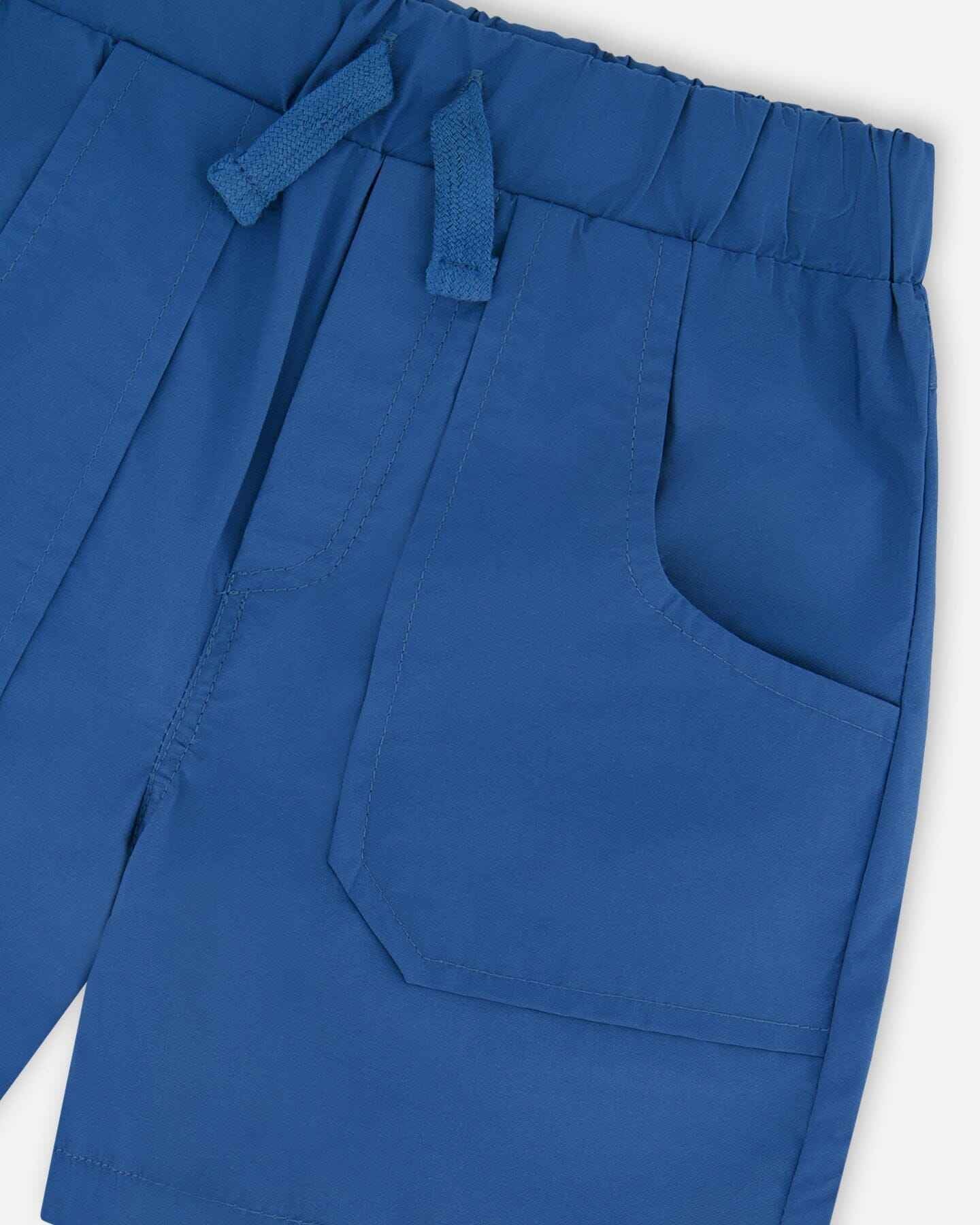 Parachute Shorts With Patch Pockets Dark Blue