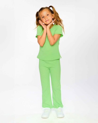 Crinkle Jersey Leggings Mint Green