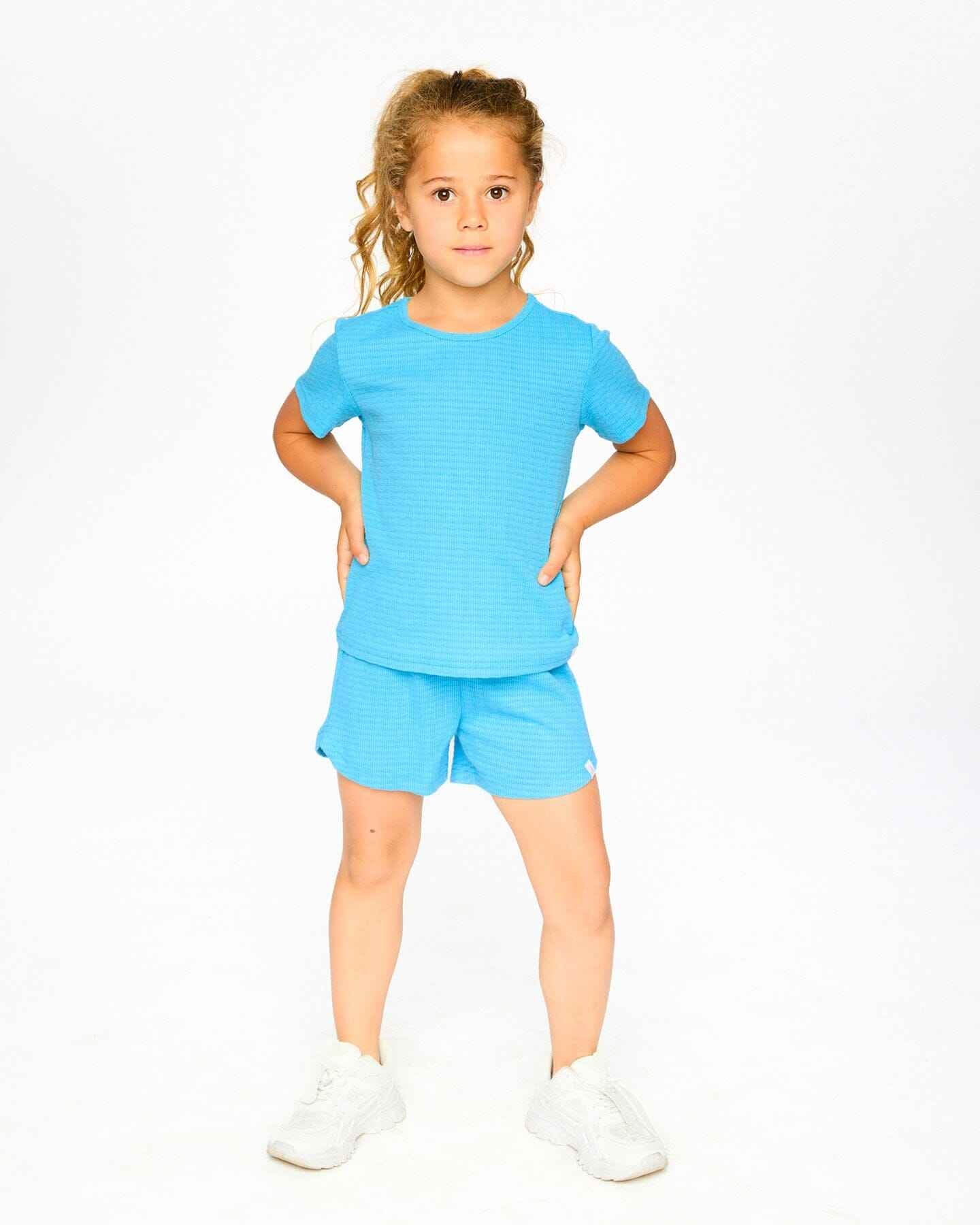 Crinkle Jersey T-Shirt Blue