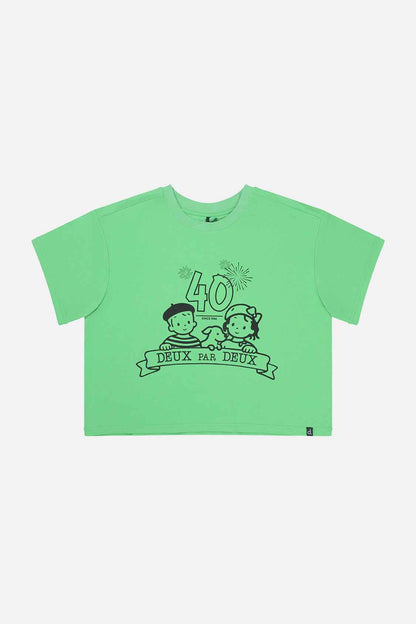 Adult 40th Anniversary Graphic Boxy T-Shirt Green