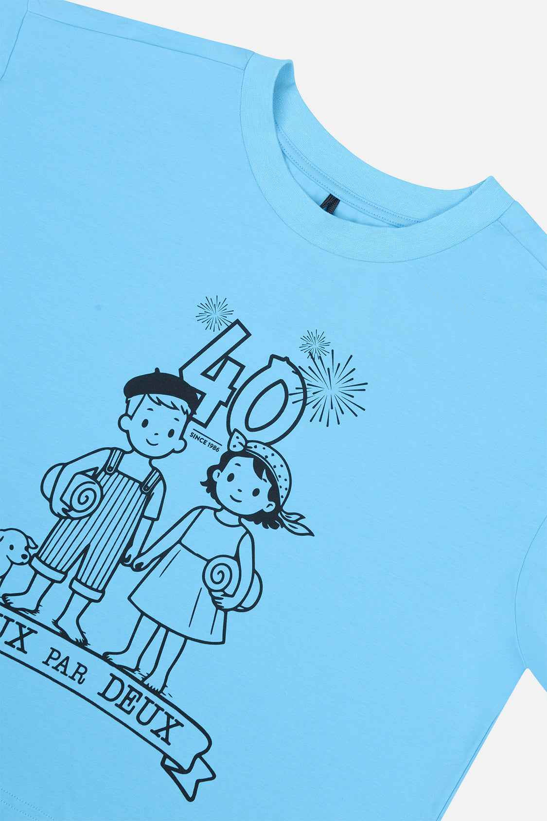 Adult 40Th Anniversary Graphic Boxy T-Shirt Sky Blue