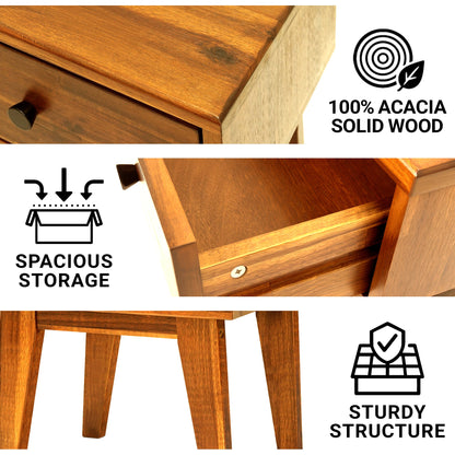 Sofia 1-Drawer Solid Wood Nightstand