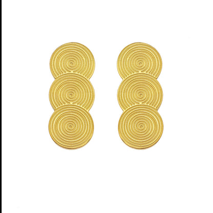 HAZEL: Trio of Discs Stud Earrings