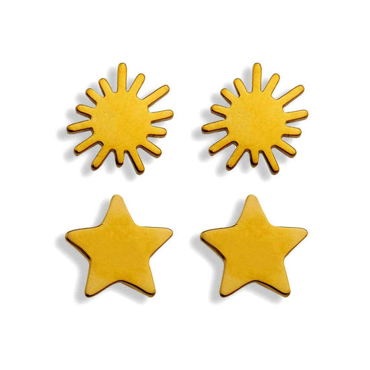 HEAVENLY 2-Pair Stud Earrings Set