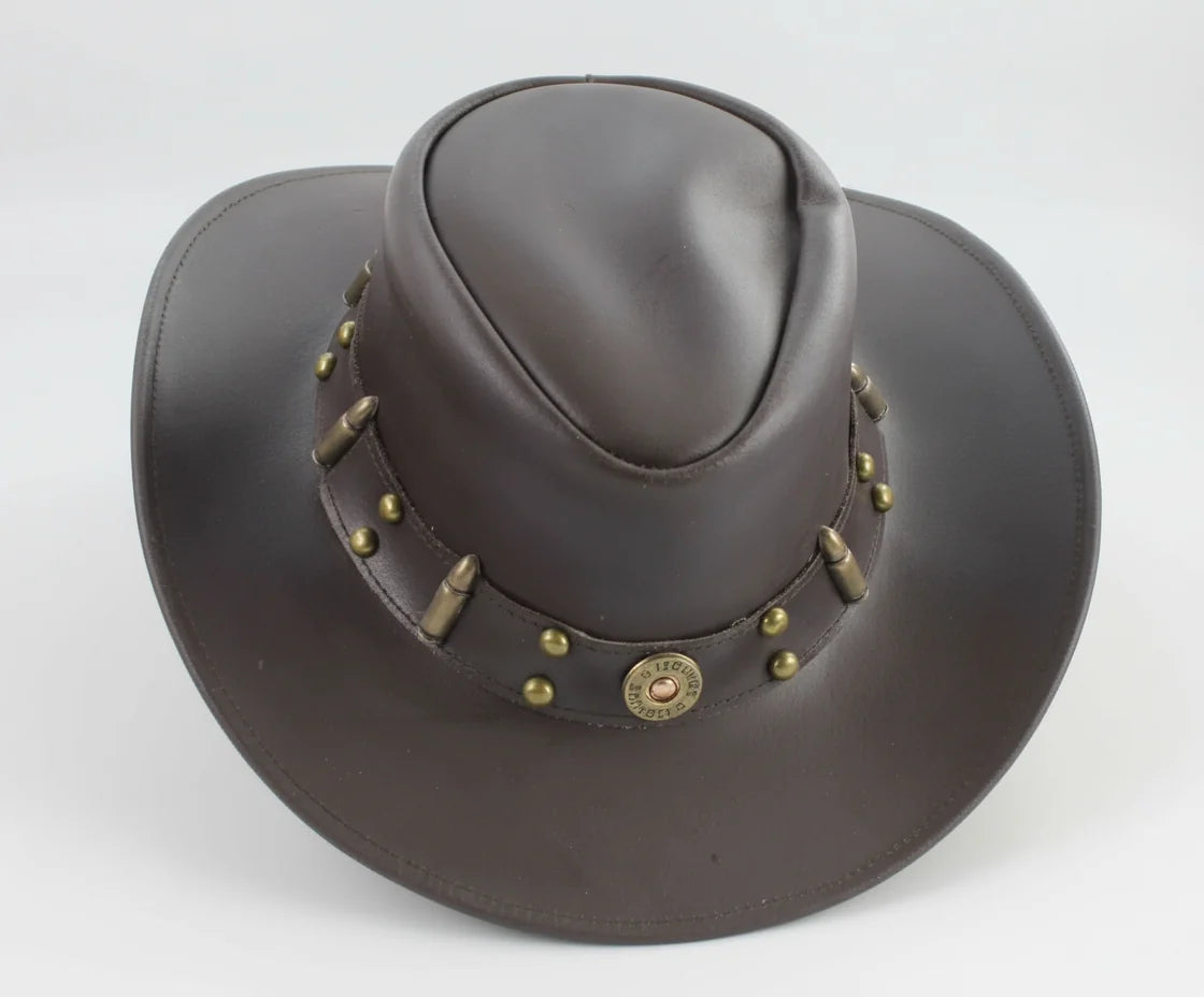 Shapeable Cowboy Hat with 12 Gauge Bullet Slice & Embellishments