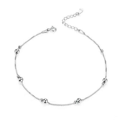 The Minimalist 925 Sterling Silver Bead Anklet