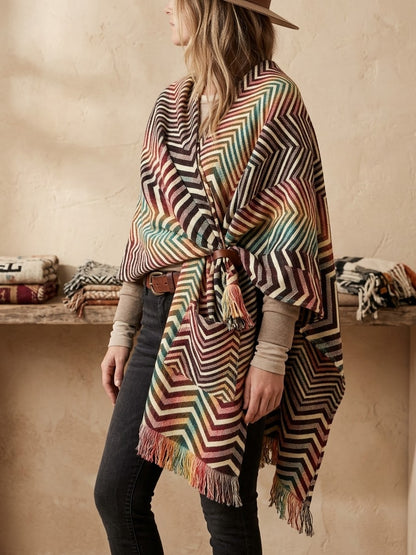Southwestern style HandMade Wool Poncho