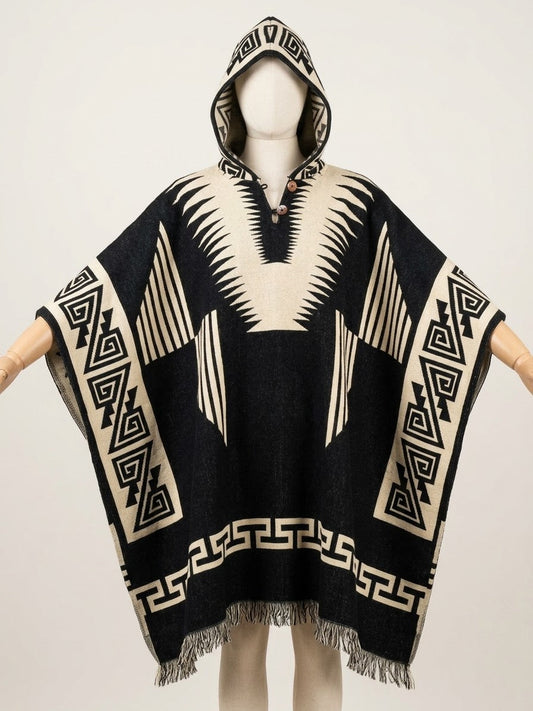 Southwestern style HandMade Wool Poncho