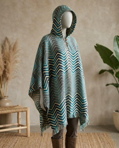 Southwestern style HandMade Wool Poncho