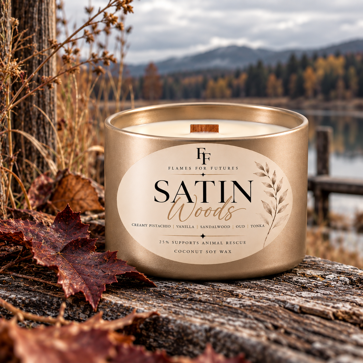 Satin Woods — 8 oz Coconut Soy Candle