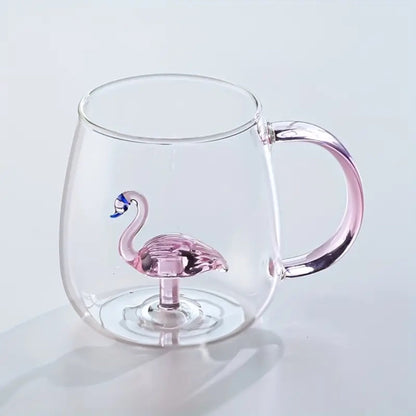 Flamingo Borosilicate Glass Mug 13.5 oz - 1Piece