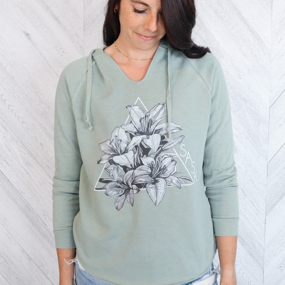 Lily Triangle B/W Premium Women's Bunnyhug | Saskatchewan Clothing