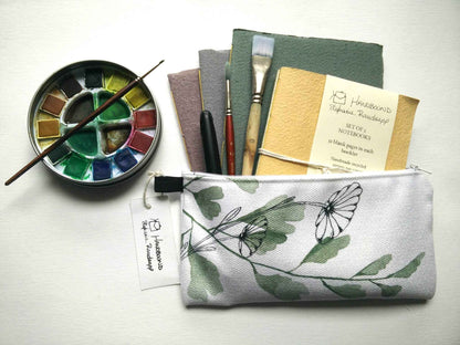 Zippered Cotton Canvas Pencil Case | Retro