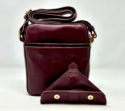 Petit sac en cuir Rouge bordeaux vernis — Nadine - PRÉCOMMANDE