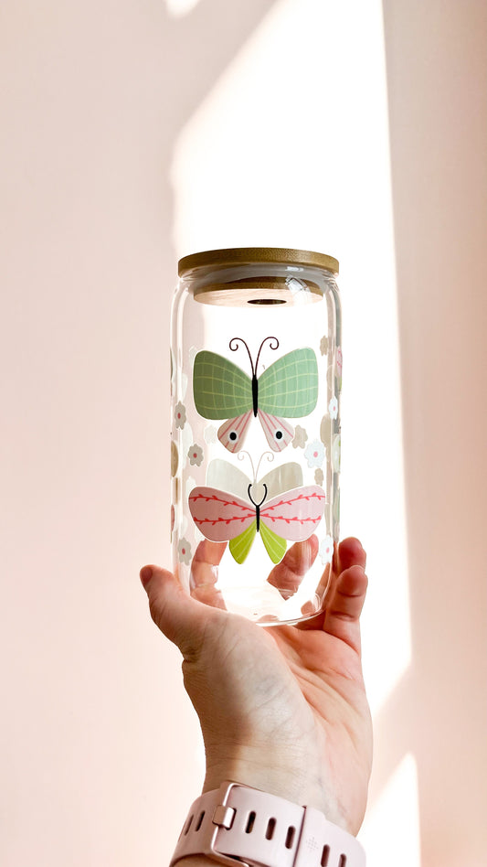 Boho-Glas – Schmetterlinge