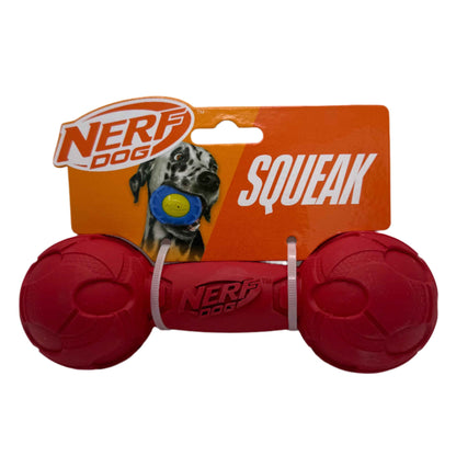 Squeaky Dog Barbell Toy for Aggressive Chewers