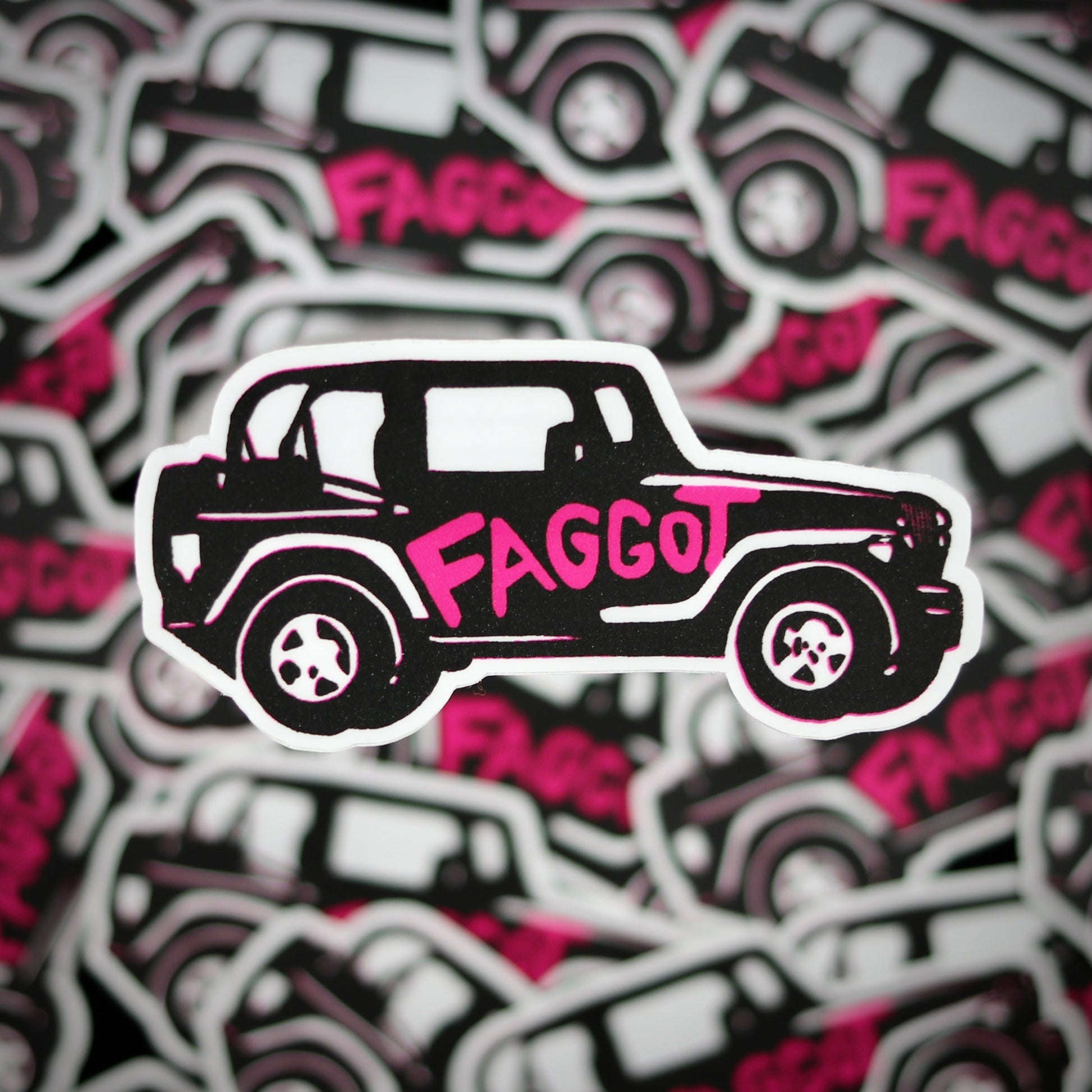 Faggot Jeep Sticker - Queer As Folk