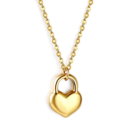 Heart Lock Charm Necklace