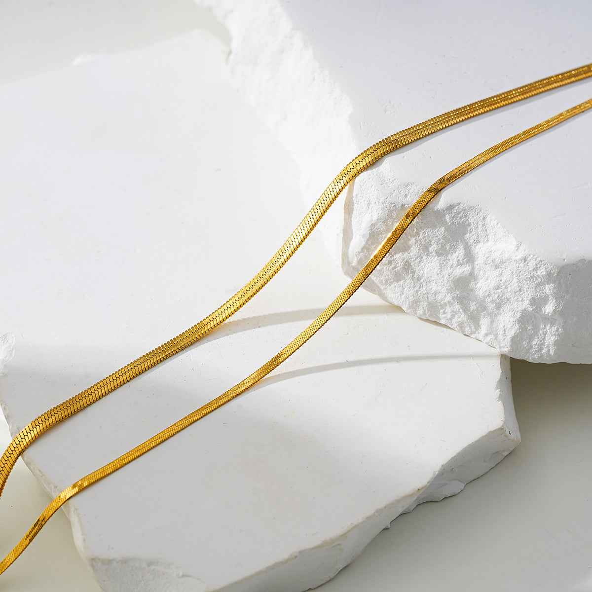 INESE LG: Snake-Skin Textured 2-Layer Gold Anklet