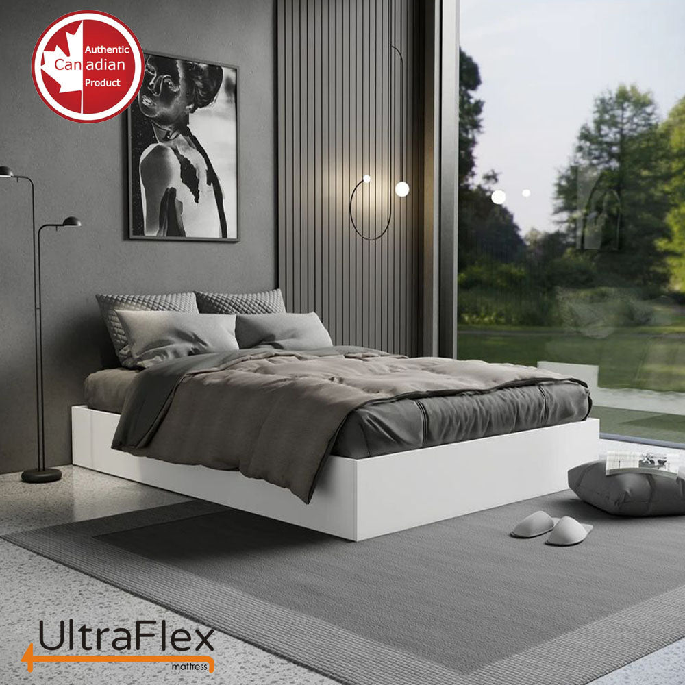 UltraFlex® RADIANCE - Hochdichter Naturschaumstoffmantel, kühlendes Gel, umweltfreundliche orthopädische Matratze mit mehreren Wirbelsäulenstützzonen (Hergestellt in Kanada) - Mit wasserdichtem Matratzenschoner.