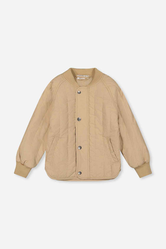Quilted Raglan Sleeve Jacket Beige