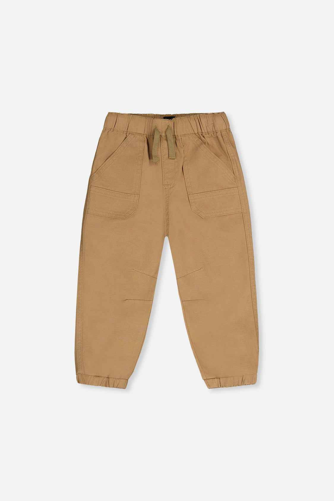 Stretch Canvas Jogger Pants Beige
