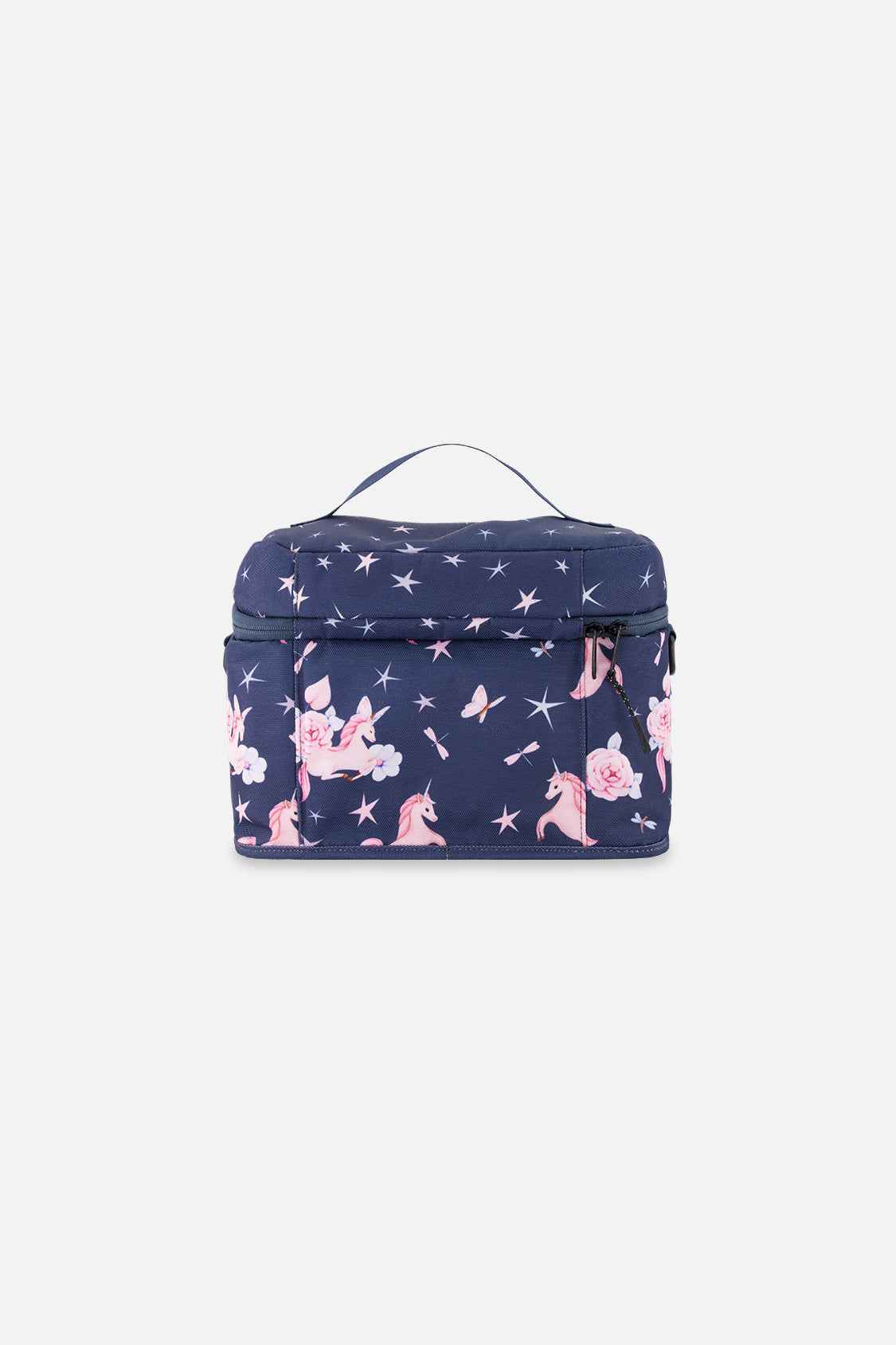 Lunch Box Navy Unicorn Print