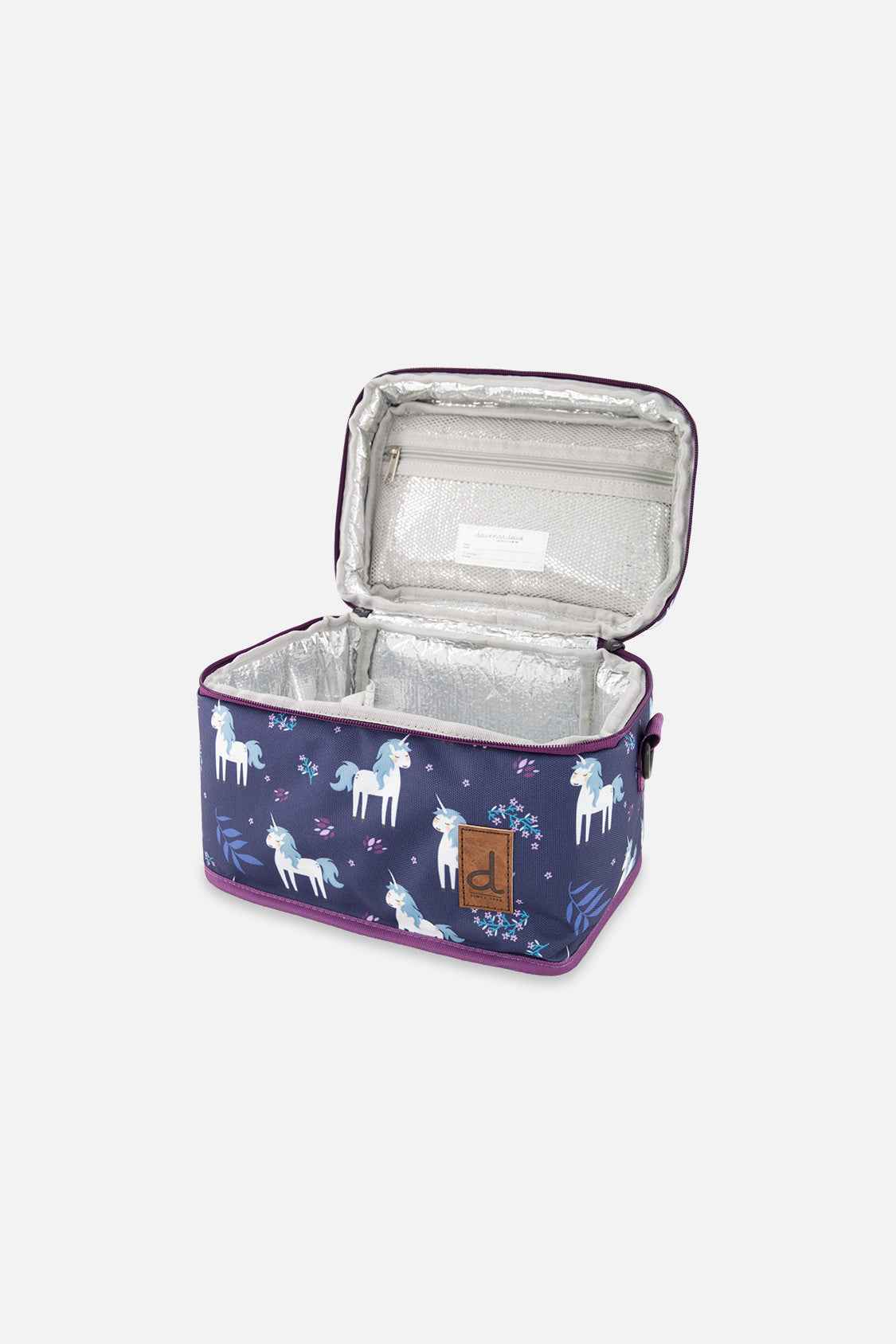 Lunch Box Blue And Purple Unicorn Print