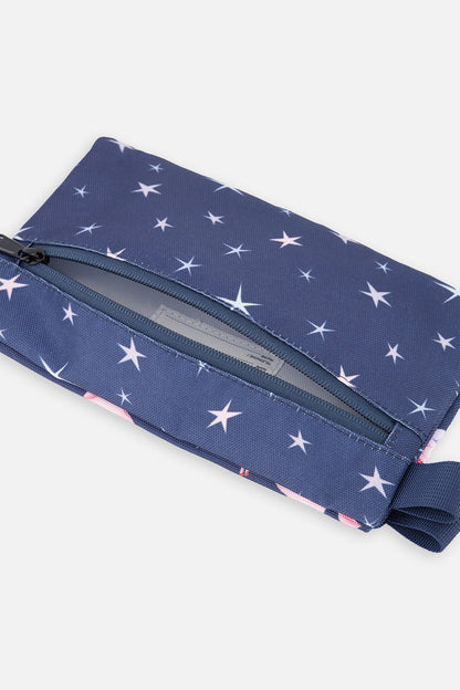 Pencil Case Navy Unicorn Print