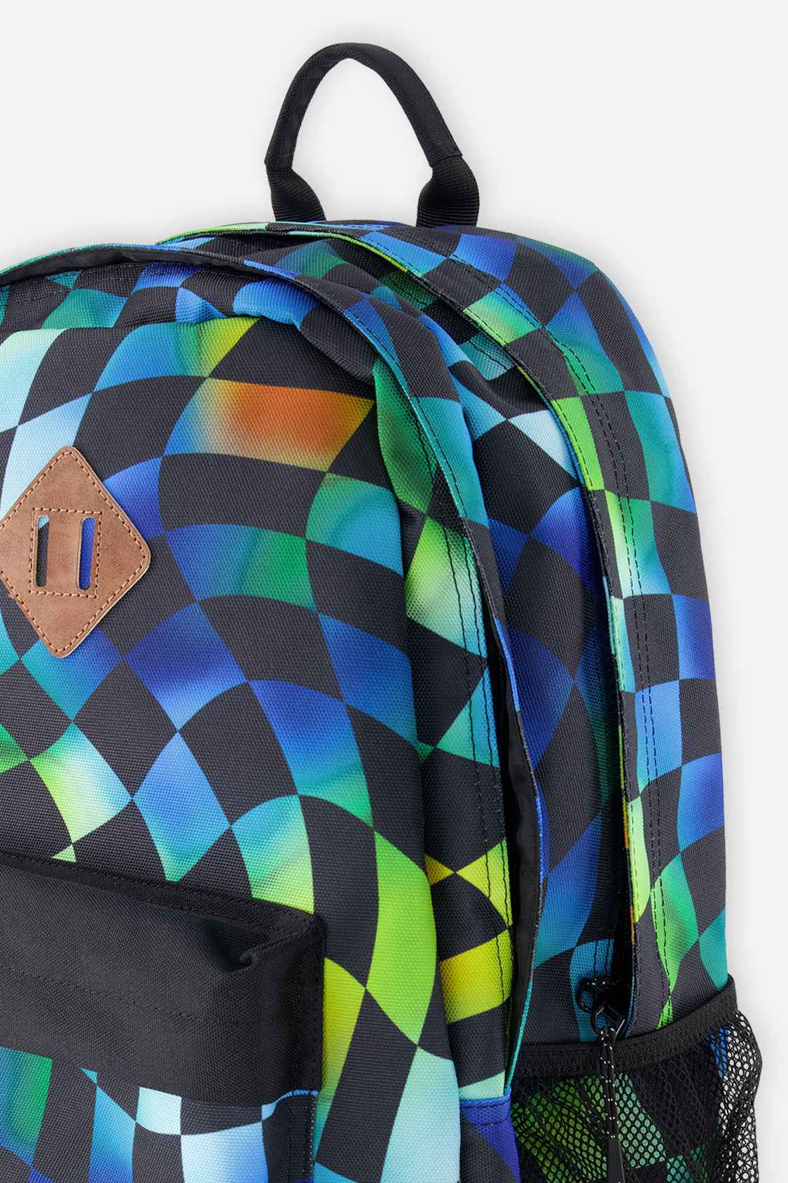 Kids Backpack Blue Checkered Print