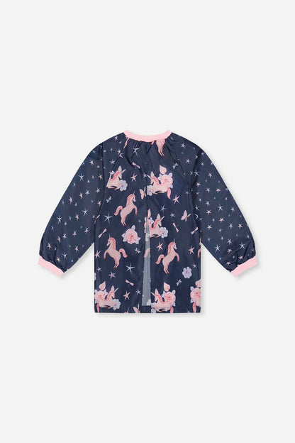 Apron Navy Unicorn Print