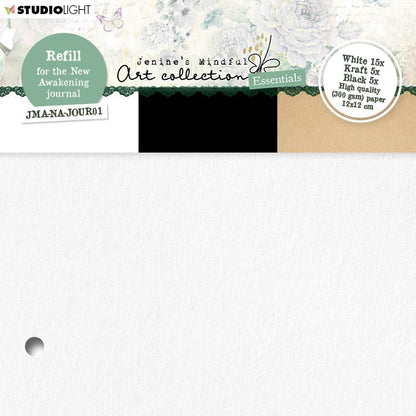 JMA Journal Pages For JMA-NA-JOUR01 White/Black/Kraft Essentials 120x120x8mm 25 SH nr.10