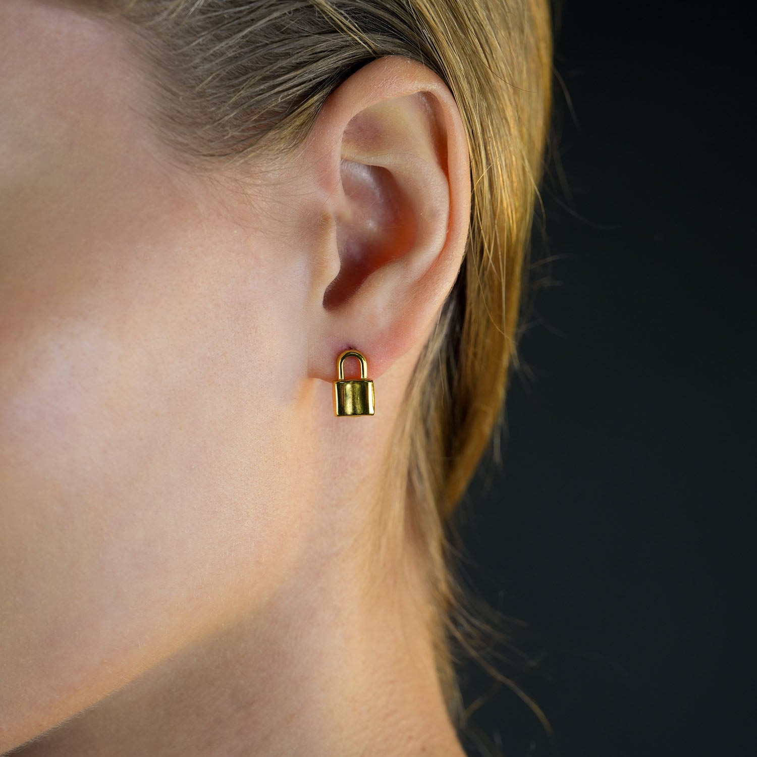 JUNI Mini Padlock Stud Earrings