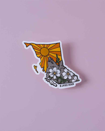 British Columbia (Mountain Dogwood Flowers) Vinyl Sticker