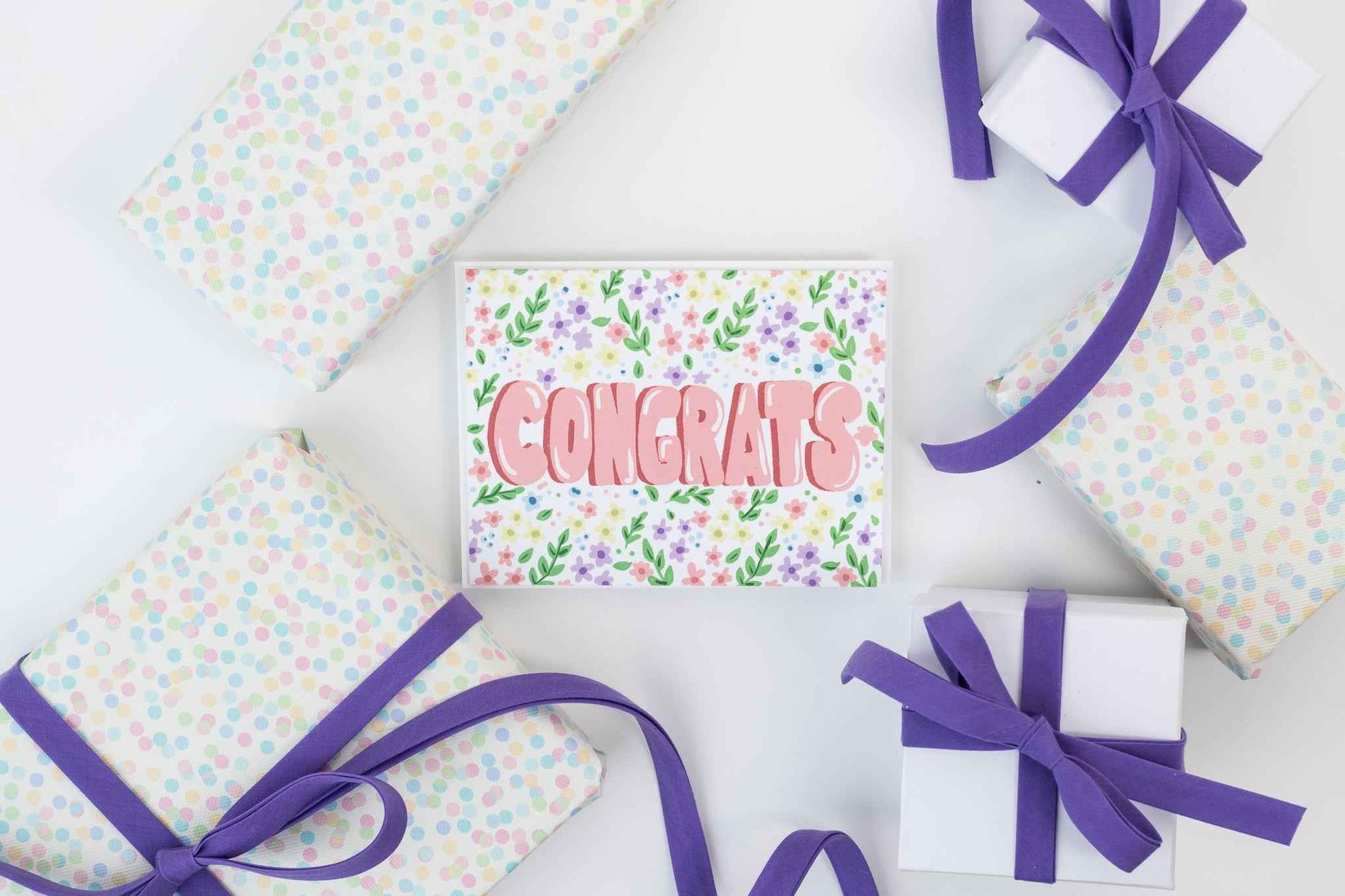 Congrats! (Floral) - Greeting Card