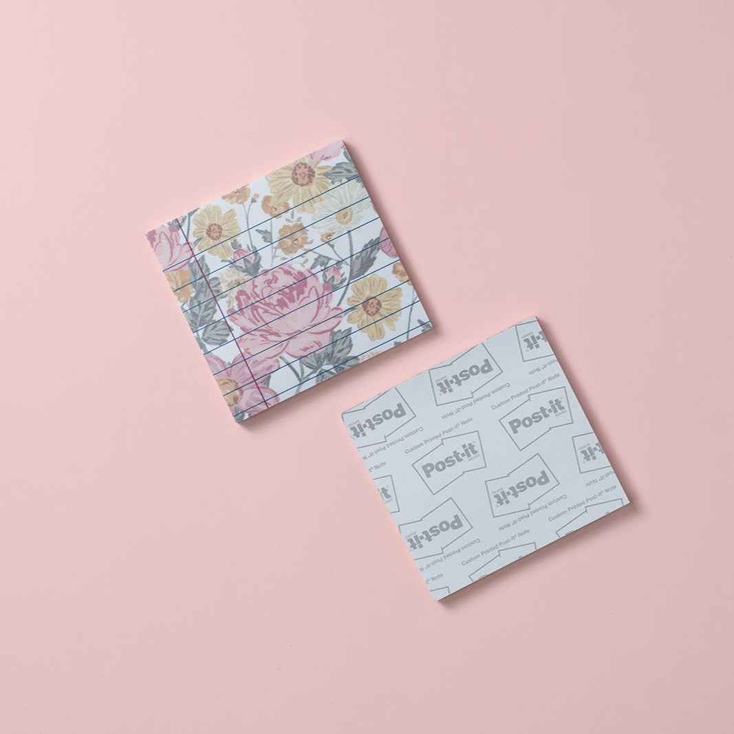 Pretty in Pink Floral Sticky Notes