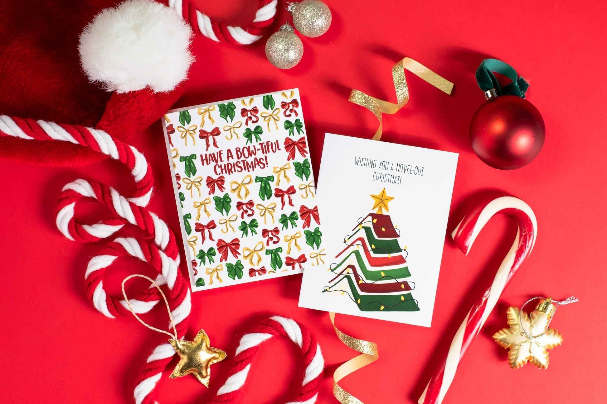 Wishing You A Novel-ous Christmas- Greeting Card