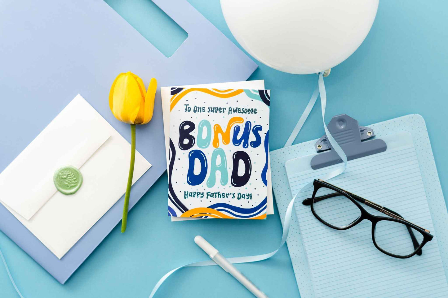 To An Super Awesome Bonus Dad Happy Father's Day - Greeting Card