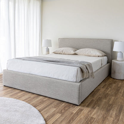 Seine Upholstered Storage Bed - Sand