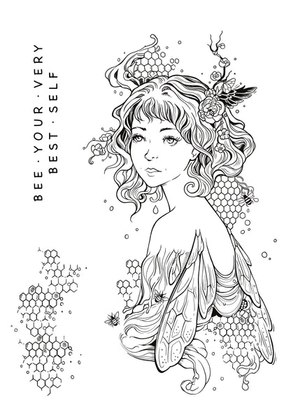 Katkin Krafts Honey & Bees 6 in x 8 in Clear Stamp Set