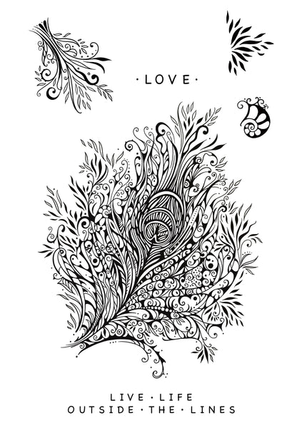Katkin Krafts Plume 6 in x 8 in Clear Stamp Set