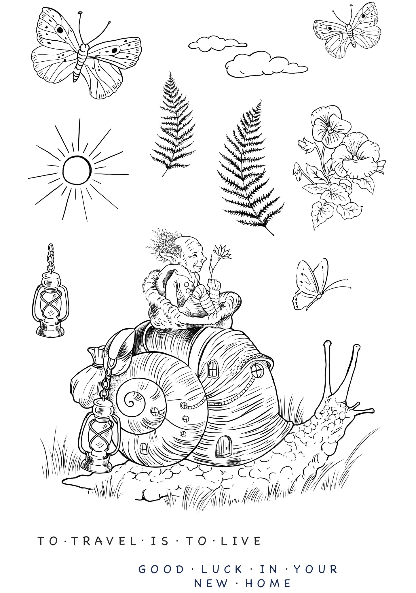 Katkin Krafts Albert & Stanley 6 in x 8 in Clear Stamp Set