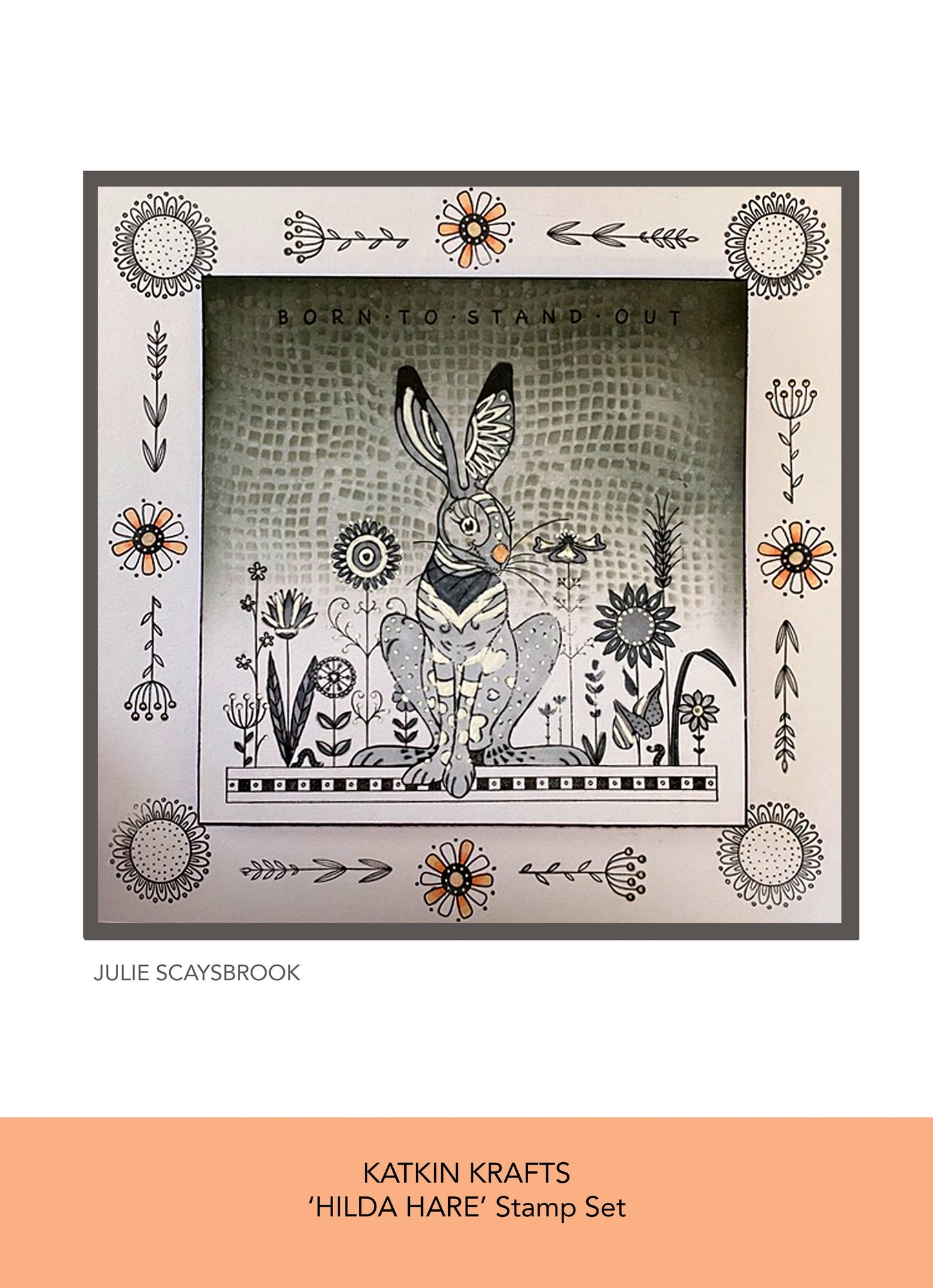 Katkin Krafts Hilda 6 in x 8 in Clear Stamp Set