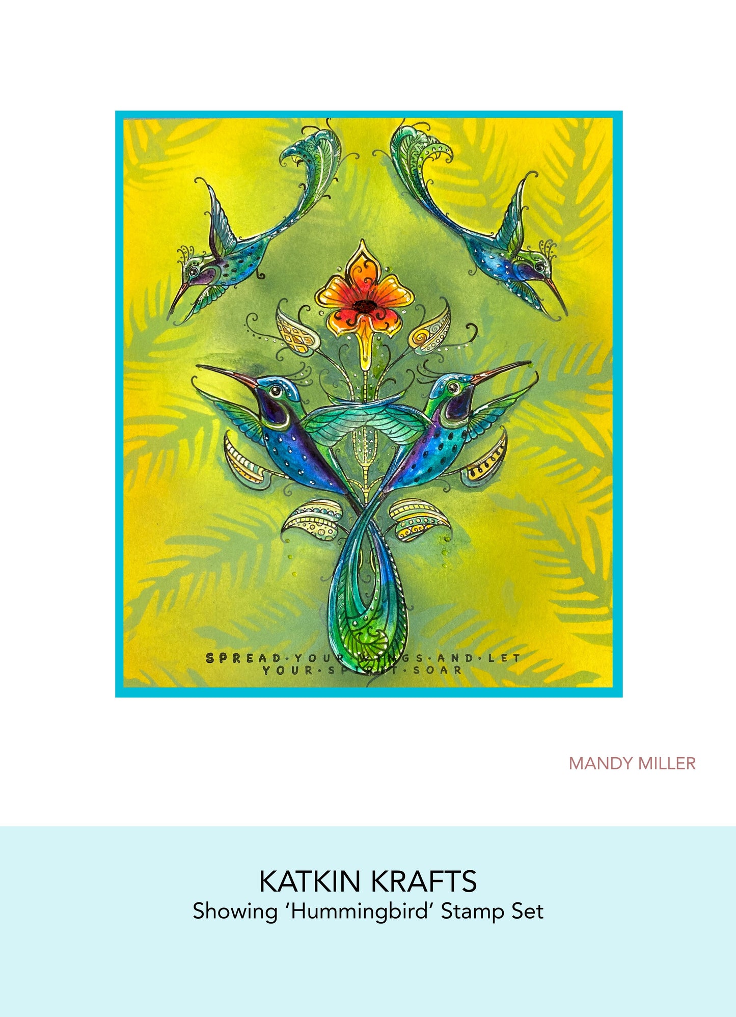 Katkin Krafts Hummingbird 6 in x 8 in Clear Stamp Set