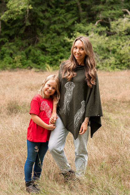 LITTLE JELLYFISH - Kids Organic Cotton Tee - Cardinal Red
